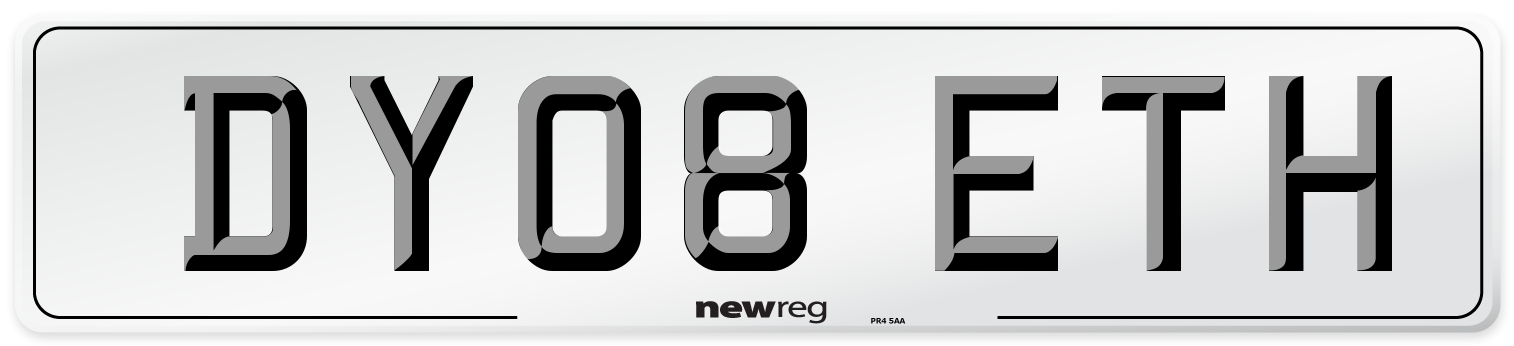 DY08 ETH Number Plate from New Reg